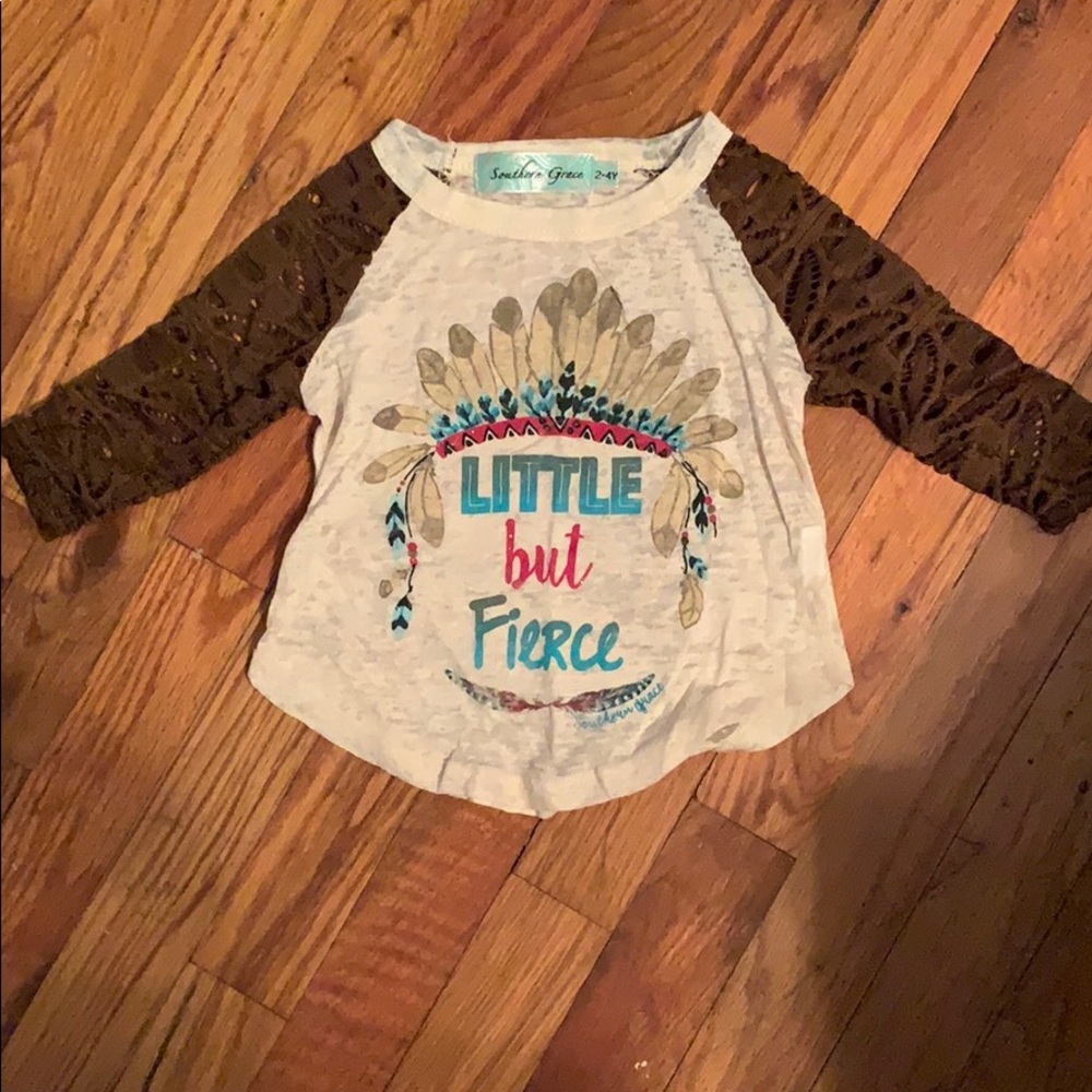 Southern Grace “Little but Fierce” burnout top